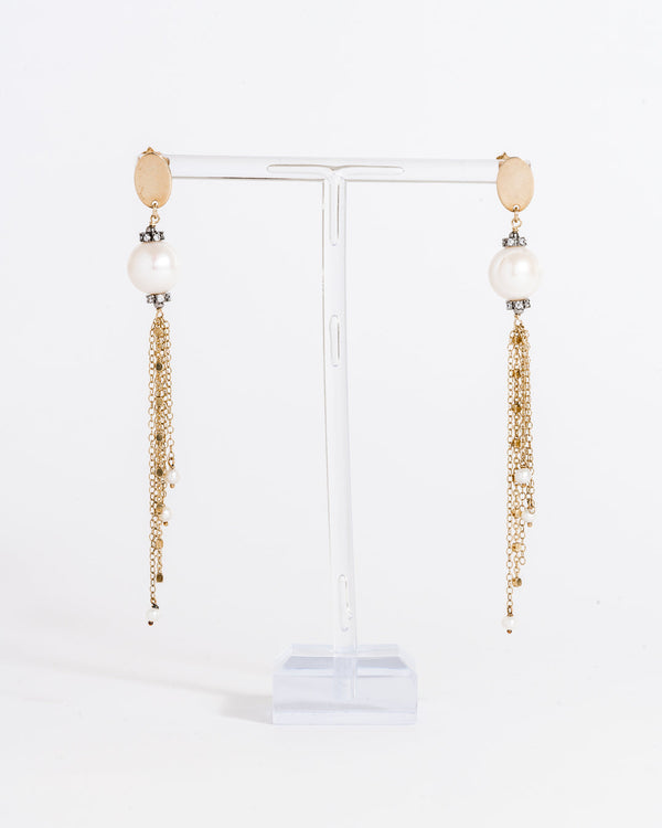 Orecchini pendenti con perla - Rose