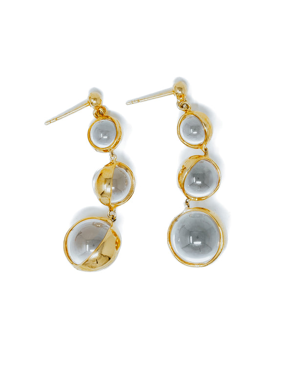 Orecchini pendenti con sfere - decoro oro