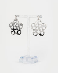 Orecchini fiore con stelle e lune - Argento