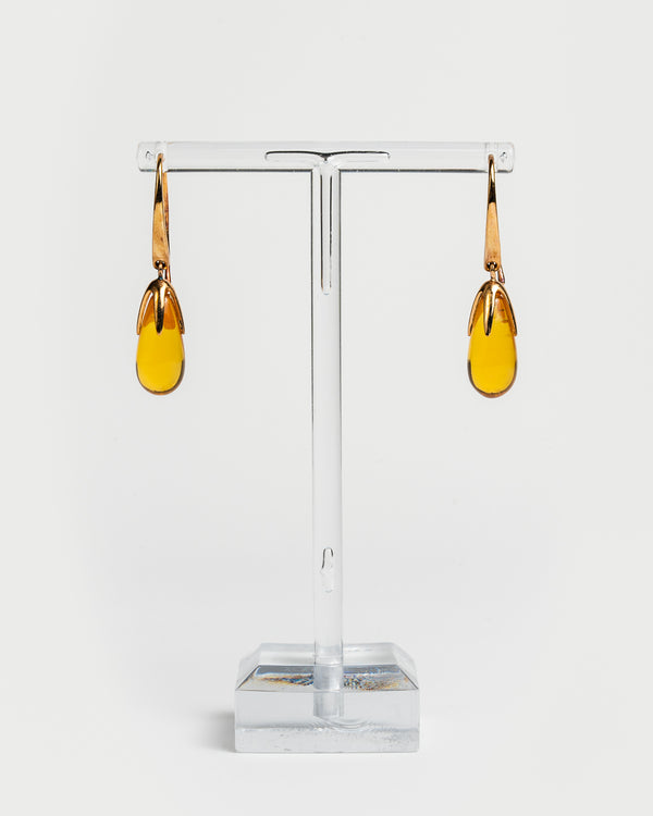 Orecchini pendenti goccia - Ambra