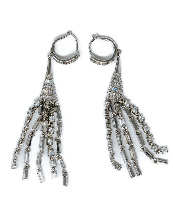 Orecchini pendenti a filo con pietre crystal