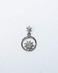 Orecchini a cerchio con figure incastonate - Argento