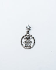 Orecchini a cerchio con figure incastonate - Argento