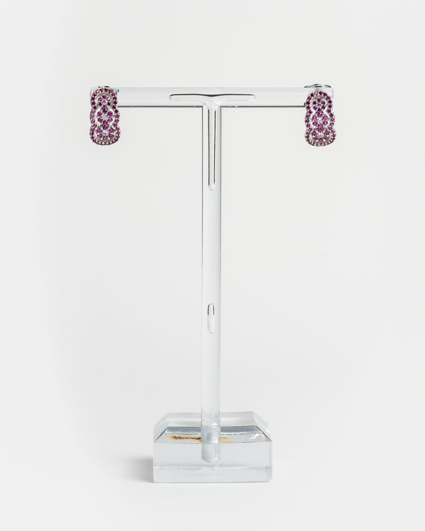 orecchini tempestati di pietre preziose rosa