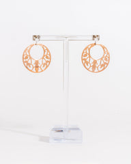 Orecchini a cerchio con decoro interno - Oro