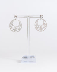 Orecchini a cerchio con decoro interno - Argento