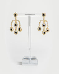 Orecchini chandelier - oro con dettaglio nero