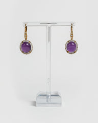 Orecchini con pietra preziosa rotonda - Viola