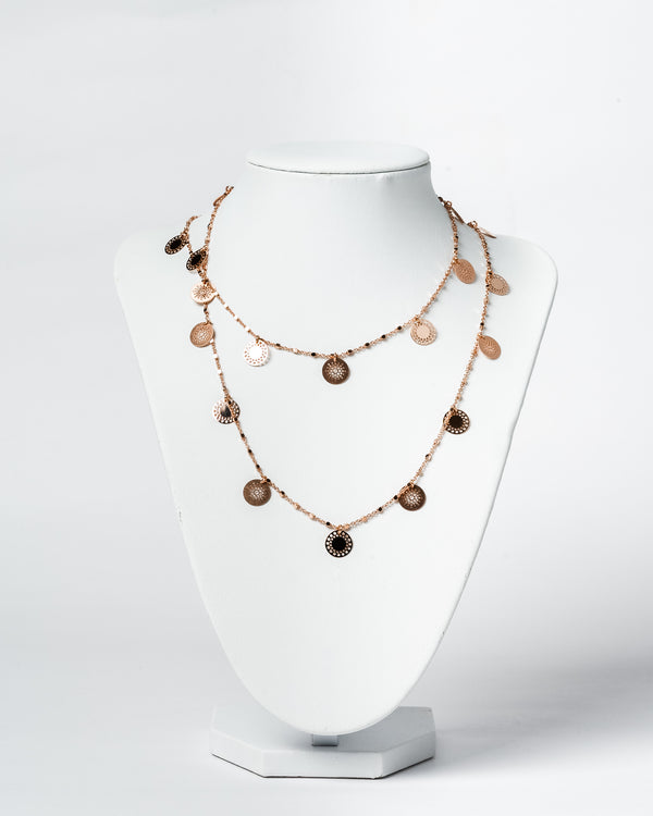 Collana con ciondoli lunga - Rosa