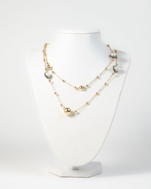 Collana con decoro di perle - Oro